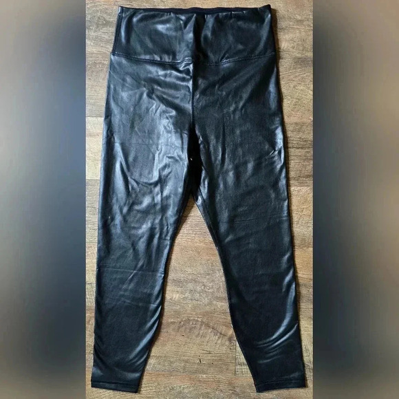 NWOT 90 Degree by Reflex High Waist Faux Leather Fleece Lined Leggings XL - Picture 2 of 6